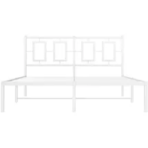vidaXL Bettgestell mit Kopfteil Metall Weiß 140x200 cm