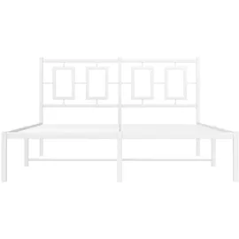 vidaXL Bettgestell mit Kopfteil Metall Weiß 140x200 cm