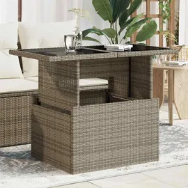 vidaXL Gartentisch mit Glasplatte 100 x 55 x 73 cm Grau