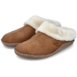 Rieker Hausschuhe 66390-60 (Leder-Sohle) braun Damen