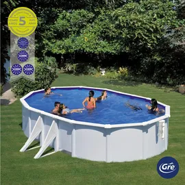 Gre BoraBora Pool-Set oval 375 x 610 x 120 cm inkl. Filterpumpe und Poolleiter