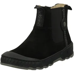 Stiefelette KICKERS "Kickers Stiefelette Leder", Kinder, Gr. 33, schwarz, Leder, casual, Schuhe