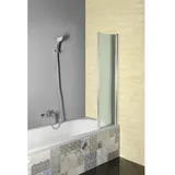 Aqualine VANDA Badewannenfaltwand 1000x1400 mm, Chrom, Mattglas - Silber