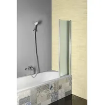 Aqualine VANDA Badewannenfaltwand 1000x1400 mm, Chrom, Mattglas - Silber