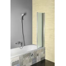 Aqualine VANDA Badewannenfaltwand 1000x1400 mm, Chrom, Mattglas - Silber