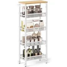 Songmics Rollregal in Hellbraun / (B)45,5 x (H)99 x (T)22 cm