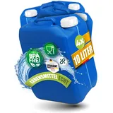 Kosmetex 4X Blauer Kanister 10L, Wasserkanister BPA frei & lebensmittelecht für Camping, Garten & Gewerbe, Robust haltbarer Premium Trinkwasser Kanister, Made in Germany