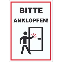Aufkleber Bitte anklopfen A1 (594x841mm)