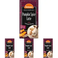 Ostmann Gewürze – Pumpkin Spice Latte Würzmischung, zum Einrühren in Milch mit Kaffee oder Espresso, mit Kürbispulver, 16 g im Beutel (Verpackungsdesign kann abweichen) (Packung mit 4)