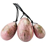 mookaitedecor Rhodochrosit Yoni Eier Kegel Bälle Beckenbodentrainer Übungs-Set mit 3 Größen, Ben Wa Balls Massage Steine für die Übung der Beckenboden und Blase & Erholung die Postpartale Vagina