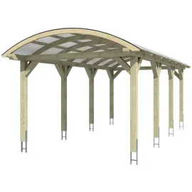 SKANHOLZ Franken Bogendach Carport aus Leimholz 3,76 x 7,55 m unbehandelt