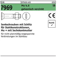 Industrial Quality Supplies DIN 7969 Senkkopfschraube M20x100 Stahl 4.6