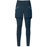 Vaude Women's Crana ZO Pants - Zip Off Hose Damen zum Wandern und Biken, schmutz- und wasserabweisend, Dark Sea