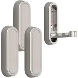 4 faltbare Wandhaken, 90°-Klapphaken, unsichtbare Kleiderhaken für Schlafzimmer und Badezimmer, Silber