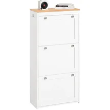 SoBuy Schuhkipper 59 x 116 x 26 cm weiß / weiß