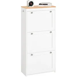 SoBuy Schuhkipper 59 x 116 x 26 cm weiß / weiß