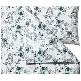 Södahl Flower Burst Satin Blau 135 x 200 cm + 80 x 80 cm
