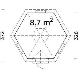 Palmako Eva 3,26 x 3,26 m natur