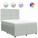 vidaXL Boxspringbett 140 x 200 cm Hellgrau