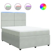 vidaXL Boxspringbett 140 x 200 cm Hellgrau