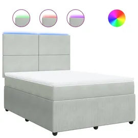 vidaXL Boxspringbett 140 x 200 cm Hellgrau
