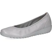 CAPRICE Damen Ballerinas aus Leder Plateau, Blau (Lt.Blu.Per.Dee), 37