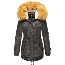 Navahoo Damen Hochwertiger Wintermantel Winterparka mit großem Kunstfell La Viva