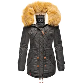 Navahoo Damen Hochwertiger Wintermantel Winterparka mit großem Kunstfell La Viva
