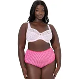 Ulla Popken Damen große Größen Übergrößen Plus Size Bügel-BH, Blütenspitze, Vollspitze Baby rosa 85D 727062504-85D