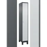 C+P Spind Classic PLUS, Füßen, 1 Abteil, HxBxT 195x30x50cm, Zylinderschloss, Anthrazit/Hellgrau von PROREGAL