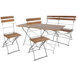 4tlg Biergarten Garnitur Biergartenmöbel Klapptisch