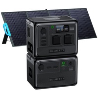 BLUETTI Stromerzeuger AC60 +B80 600W/ 1209 Wh Tragbare Powerstation kit, (mit PV200 200W), Schutzart IP65 für Wasser- und Staubschutz