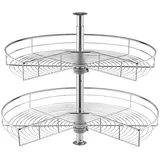 Vevor Gewürzregal nierenförmig 360° drehbar 23 kg belastbar 2-stufig Silber