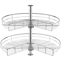 Vevor Gewürzregal nierenförmig 360° drehbar 23 kg belastbar 2-stufig Silber