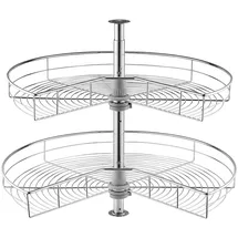 Vevor Gewürzregal nierenförmig 360° drehbar 23 kg belastbar 2-stufig Silber