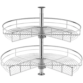 Vevor Gewürzregal nierenförmig 360° drehbar 23 kg belastbar 2-stufig Silber