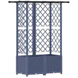 vidaXL Hochbeet mit Rankgitter und Dach 124 x 40 x 138 cm Grau