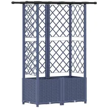 vidaXL Hochbeet mit Rankgitter und Dach 124 x 40 x 138 cm Grau