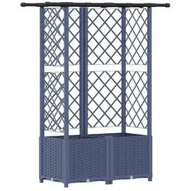 vidaXL Hochbeet mit Rankgitter und Dach 124 x 40 x 138 cm Grau