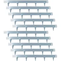 UNIGARDIA Flexible Rasenkante aus verzinkt Metall 10 m - Garten Beeteinfassung 150 mm Hoch - Beetbegrenzung Metall Einfach einschlagen, 1 Paar Montagehandschuhe inklusive, Silber