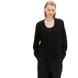 Tom Tailor V Neck Strickjacke Deep Black M