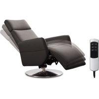 Cavadore TV-Sessel Cobra / Fernsehsessel mit 2 E-Motoren und Akku / Relaxfunktion, Liegefunktion / Ergonomie S / 71 x 108 x 82 / Echtleder Mokka