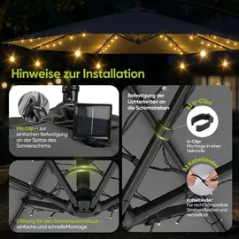 Sekey Solar Lichterkette 4M 136 LEDs spritzwassergeschützt
