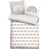 Biberna Kinderbettwäsche Fabio, mit tollem Regenbogen bunt Bettwäsche nach Größe Bettwäsche, Bettlaken und Betttücher