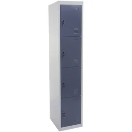 Mendler Schließfach Boston T163 180 x 38 x 45 cm Grau