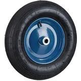 Relaxdays Schubkarrenrad 4.80 4.00-8, luftbereift, 2 PR, Ersatzrad bis 120 kg, Stahlfelge, Luftreifen, schwarz/blau