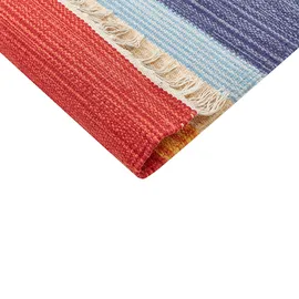 Beliani Teppich Kamaris Bunt 140 x 200 cm Baumwolle Kelim