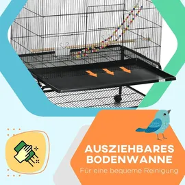 PawHut Vogelkäfig Vogelhaus 97 x 58 x 160 cm schwarz