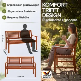 CASARIA Gartenbank 120 x 60 x 90 cm Braun