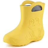 Ladeheid EVA federleichte Regenschuhe LA-CA-03 Kinder Gummistiefel mit herausnehmbares Innenfutter gelb|grau 22-23 EU